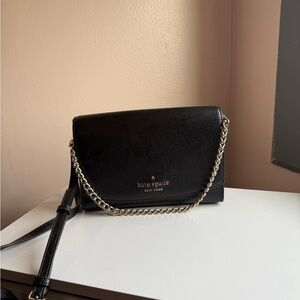 Kate Spade Black Crossbody with Gold Chain